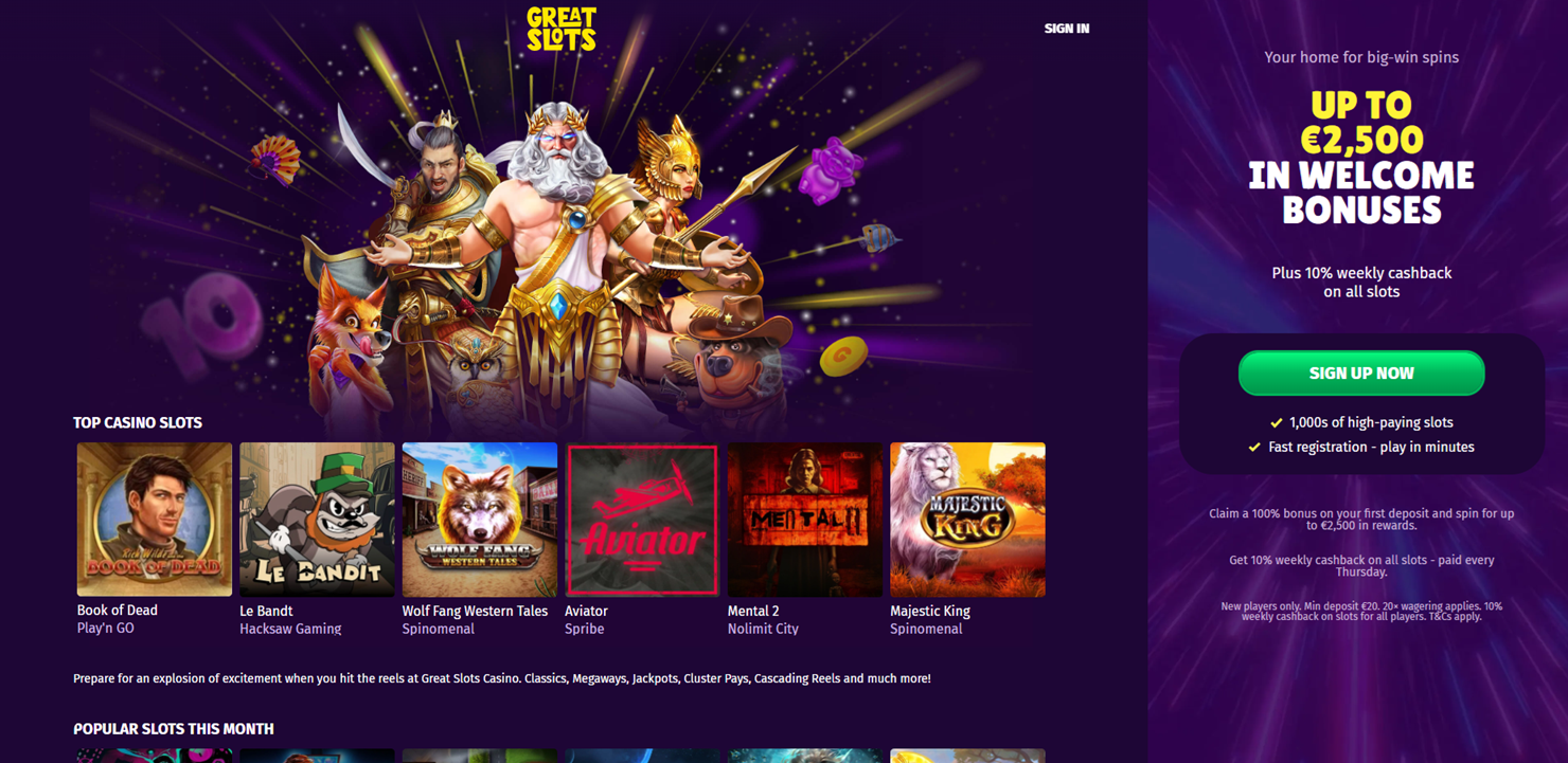 GreatSlots non gastop casino